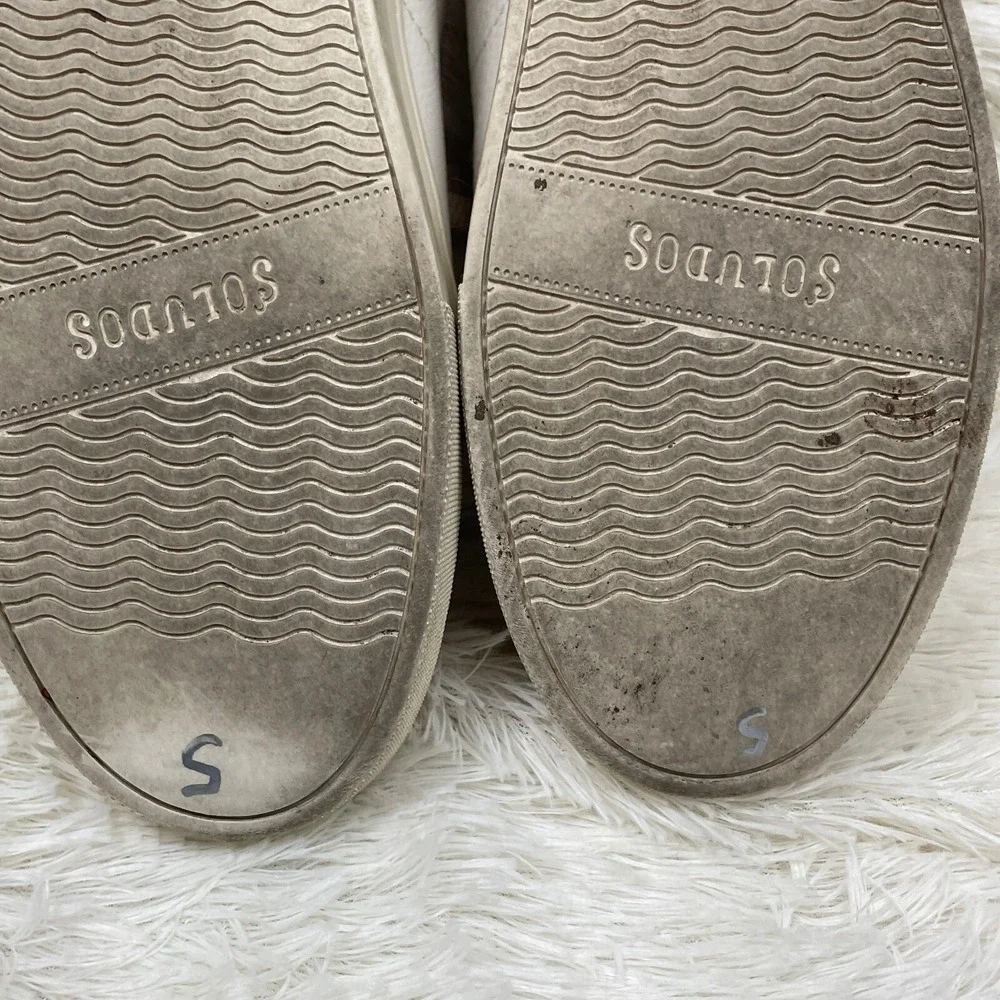 Soludos Shoes Ibiza Sneakers Womens 8.5 White Leather‎ Classic Casual Platform